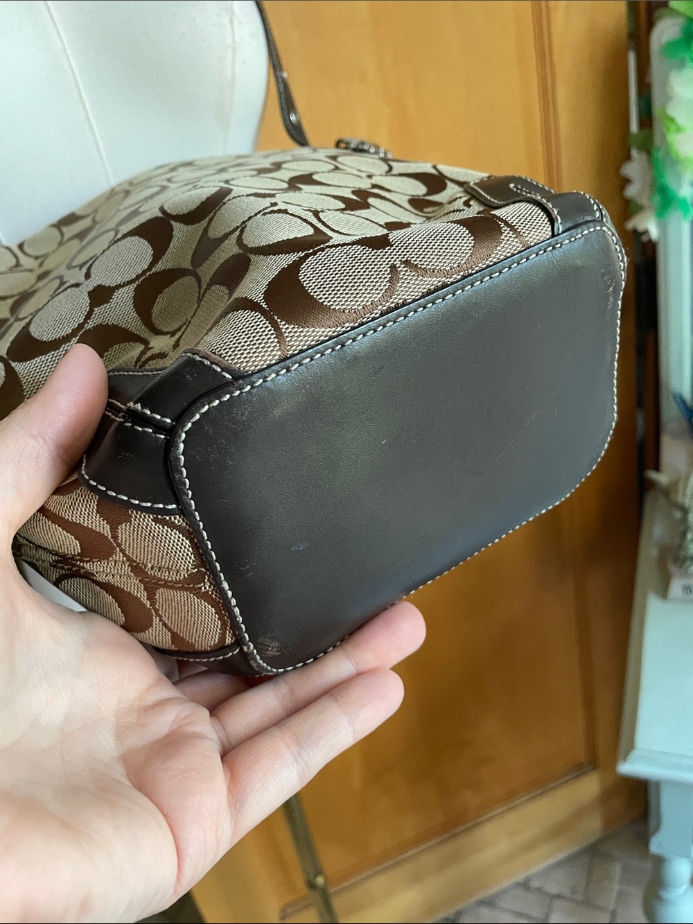 Coach Signature Canvas Hobo Bag in Brown/Tan 6076 - Picture 4 of 15